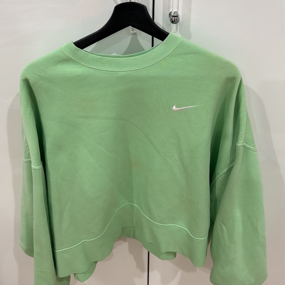 Mint Green Nike Crop Sweatshirt Crew Neck